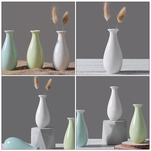 Wazony ceramiczne białe, proste, 2 sztuki, dekoracja domu, nowoczesna kuchnia - Wianko - 5