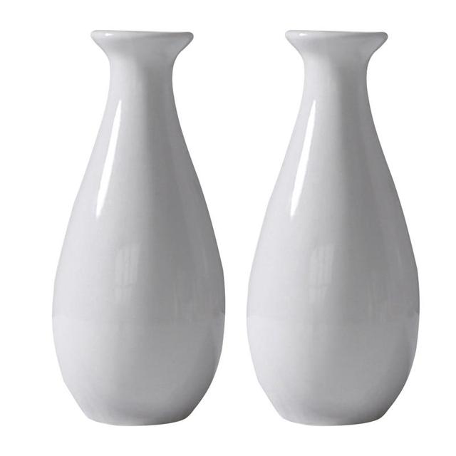 Wazony ceramiczne białe, proste, 2 sztuki, dekoracja domu, nowoczesna kuchnia - Wianko - 1