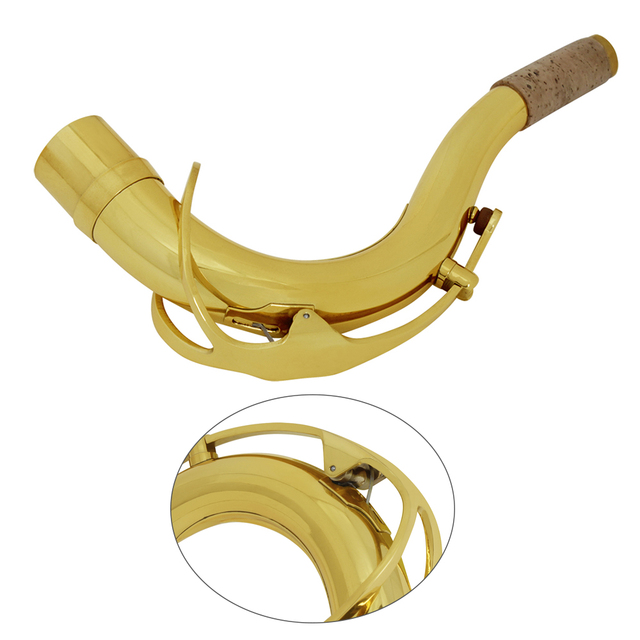 Mosiądzowy saksofon tenorowy z giętą szyjką 27.8mm, instrument dęty drewniany, złote akcesoria - Wianko - 5