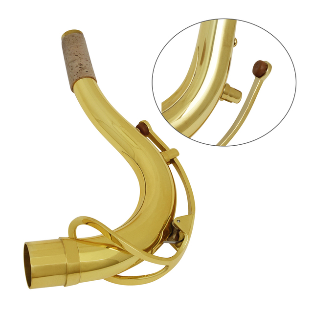 Mosiądzowy saksofon tenorowy z giętą szyjką 27.8mm, instrument dęty drewniany, złote akcesoria - Wianko - 6