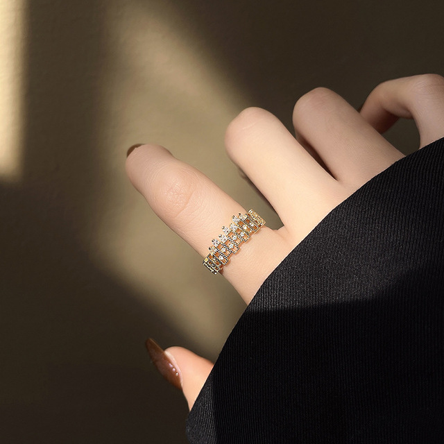 Koreański pierścień damska biżuteria 2022 w nowej kolekcji - prosty, wszechstronny i wytworny w geometricznym stylu - Wianko - 2