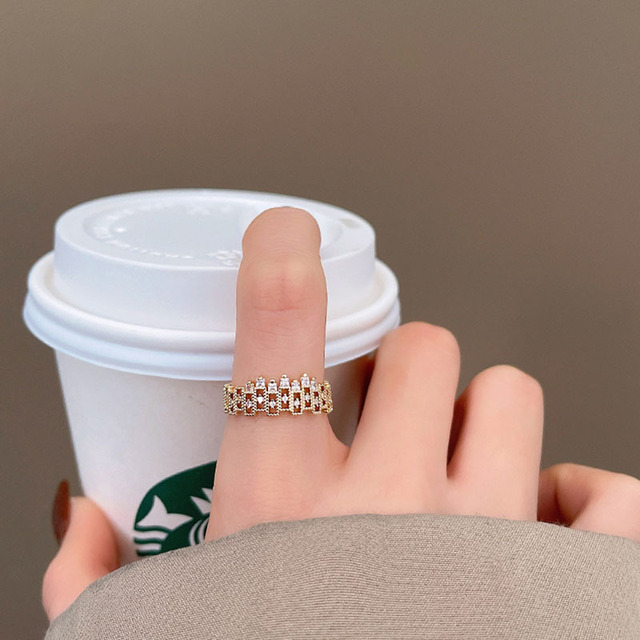 Koreański pierścień damska biżuteria 2022 w nowej kolekcji - prosty, wszechstronny i wytworny w geometricznym stylu - Wianko - 3