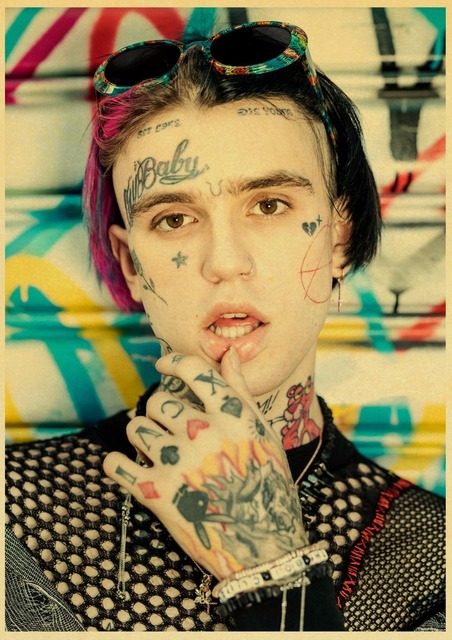 Lil Peep - dekoracyjny plakat z retro motywem amerykańskiego hip hopu do wystrój domu - Wianko - 1