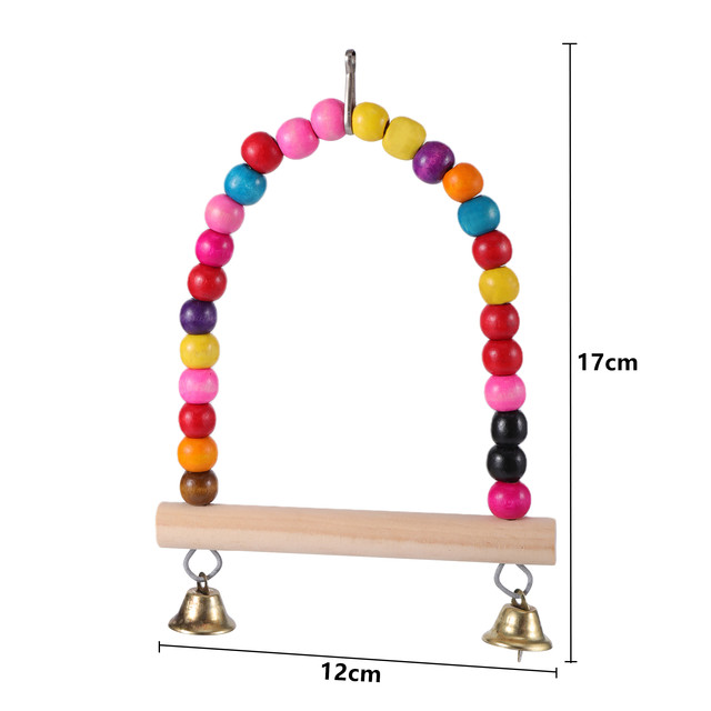 Kolorowe chewable swing wiszący dzwonek hamak most drabiny wspinaczkowe - 6-pak zabawek dla papug - Wianko - 9