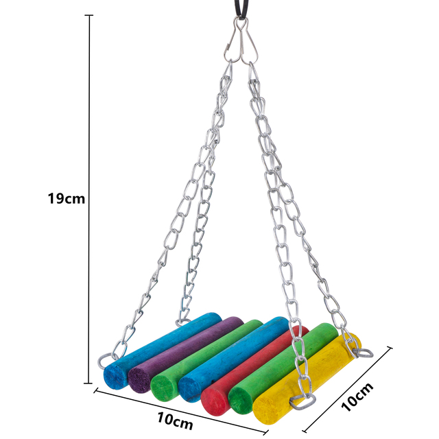 Kolorowe chewable swing wiszący dzwonek hamak most drabiny wspinaczkowe - 6-pak zabawek dla papug - Wianko - 5