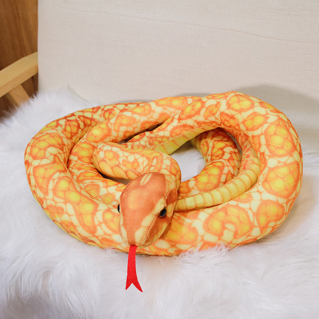 Giant Boa Cobra Pluszowa Zabawka Wąż 110-300CM - Prawdziwie Wyglądający, Nadziewany Pluszowy Wąż w Kolorach Czerwonym, Żółtym, Niebieskim i Zielonym - Idealny na Dekorację Kreatywnych Prezentów - Wianko - 3