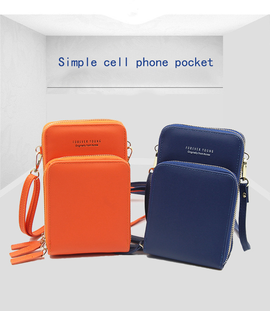 Uniwersalna torba na telefon PU skóra mini portfel na ramię do Huawei Samsung iPhone Xiaomi - Wianko - 1