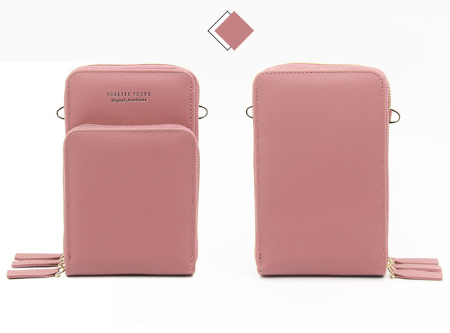 Uniwersalna torba na telefon PU skóra mini portfel na ramię do Huawei Samsung iPhone Xiaomi - Wianko - 12