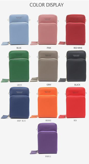 Uniwersalna torba na telefon PU skóra mini portfel na ramię do Huawei Samsung iPhone Xiaomi - Wianko - 3