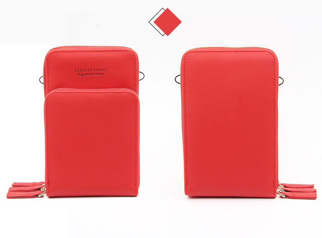 Uniwersalna torba na telefon PU skóra mini portfel na ramię do Huawei Samsung iPhone Xiaomi - Wianko - 9