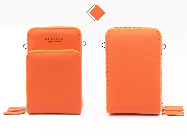 Uniwersalna torba na telefon PU skóra mini portfel na ramię do Huawei Samsung iPhone Xiaomi - Wianko - 4