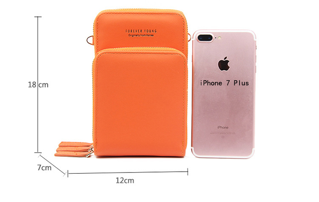 Uniwersalna torba na telefon PU skóra mini portfel na ramię do Huawei Samsung iPhone Xiaomi - Wianko - 2