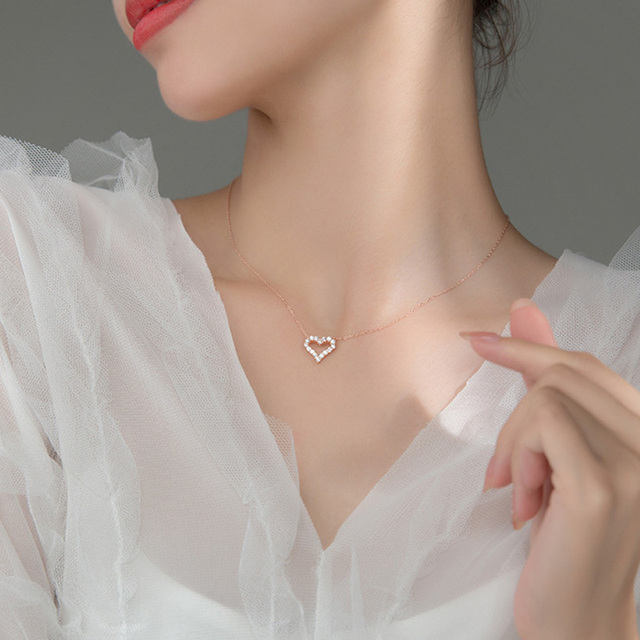 Wisiorek Choker TrustDavis - Oryginalne 925 Srebro z Romantycznym Sercem CZ - Dla Kobiet - Ślubna Biżuteria - Wianko - 20