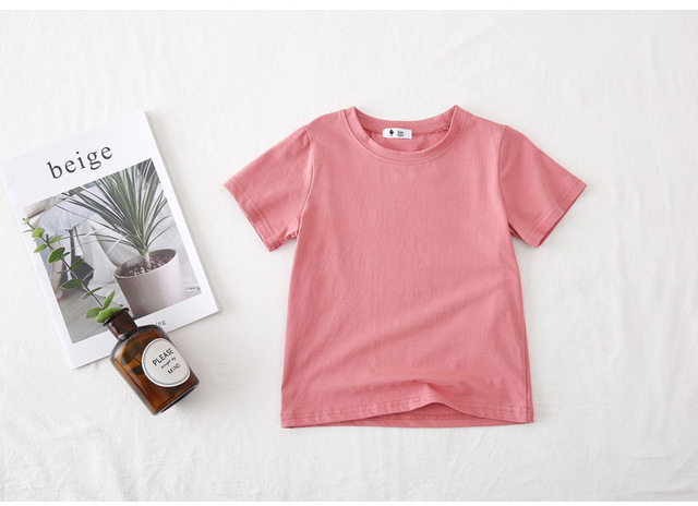 Nowe chłopięce koszulki dziecięce 2021 Solidny Kolor Bawełniane 4006 - Rozmiar 38 - Wianko - 63