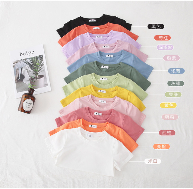 Nowe chłopięce koszulki dziecięce 2021 Solidny Kolor Bawełniane 4006 - Rozmiar 38 - Wianko - 3