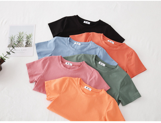 Nowe chłopięce koszulki dziecięce 2021 Solidny Kolor Bawełniane 4006 - Rozmiar 38 - Wianko - 68