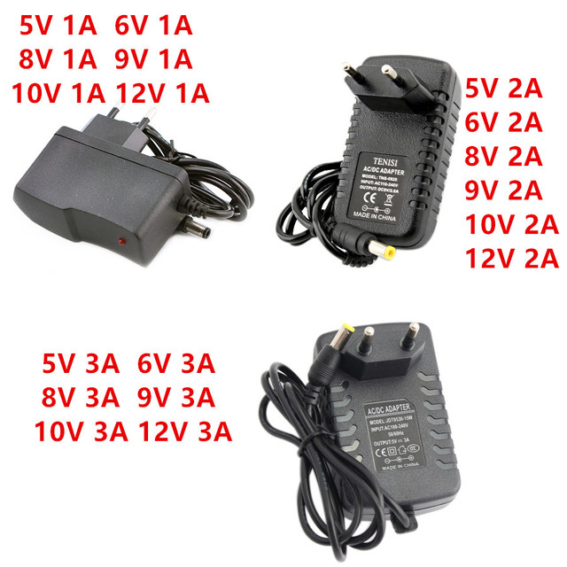 Zasilanie impulsowe 220V do 12V zasilacz AC/DC LED 1A 2A 3A 5V-12V wtyczka USA SMPS MeanWell - Wianko - 1