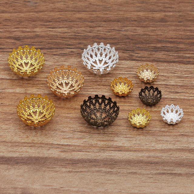 20 sztuk 12mm i 20mm półkulki kwiatowe koraliki mosiężne złącza filigranowe DIY dla biżuterii 0235 - Wianko - 2