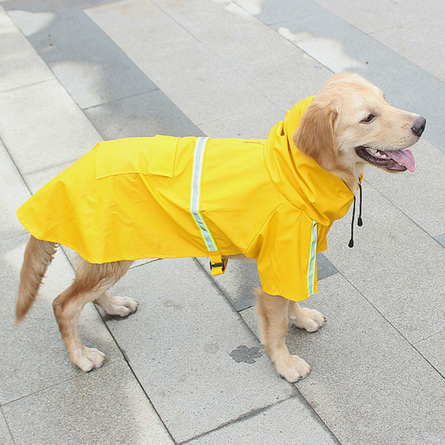 Wodoodporny płaszcz przeciwdeszczowy z kapturem dla dużych psów, odblaskowy, w rozmiarze dla Labradorów i Golden Retrieverów - Wianko - 3