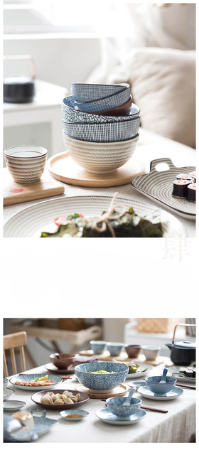 Japońskie ceramiczne zastawy stołowe - miski do zupy, makaronu, ryżu, ramenu; łyżka i kubek do herbaty - Wianko - 5
