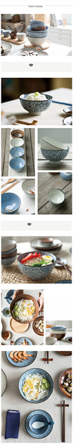 Japońskie ceramiczne zastawy stołowe - miski do zupy, makaronu, ryżu, ramenu; łyżka i kubek do herbaty - Wianko - 1