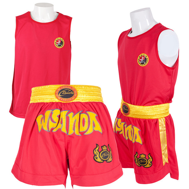 Jednolite spodenki bokserskie Sanda dla dorosłych i dzieci – Muay Thai MMA Koszula Kung Fu Wushu Sztuki Walki - Wianko - 6