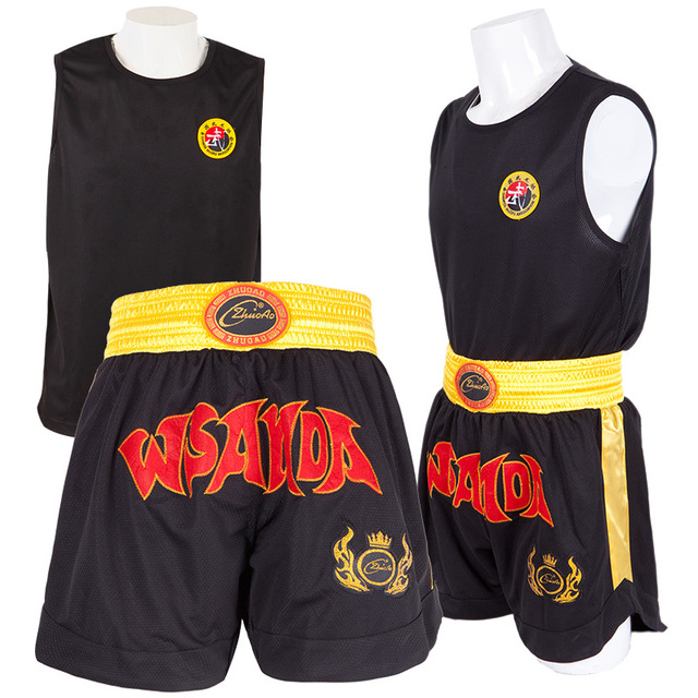 Jednolite spodenki bokserskie Sanda dla dorosłych i dzieci – Muay Thai MMA Koszula Kung Fu Wushu Sztuki Walki - Wianko - 5