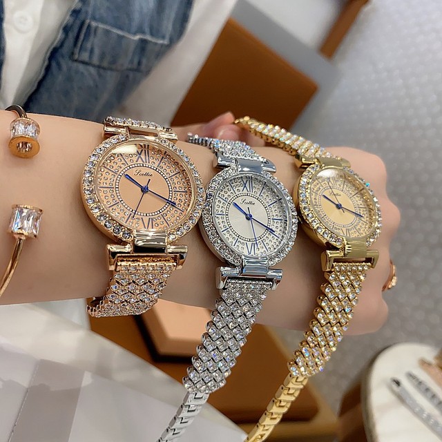 Różowe złoto zegarek dla kobiet - luksusowy model z stali nierdzewnej, Rhinestone zdobienie, rzymska tarcza, kwarcowy mechanizm - Wianko - 2