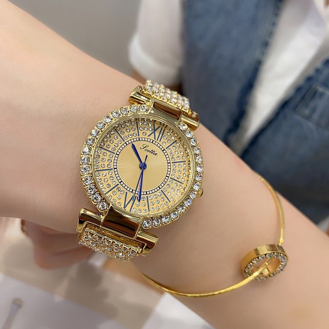 Różowe złoto zegarek dla kobiet - luksusowy model z stali nierdzewnej, Rhinestone zdobienie, rzymska tarcza, kwarcowy mechanizm - Wianko - 6