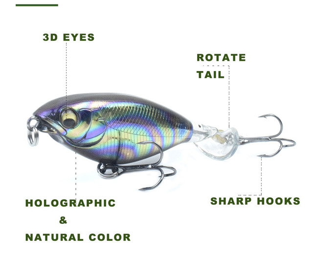 Wędka WALK FISH 75mm/90mm 6.2g/11g Whopper Popper - sztuczna twarda przynęta wędkarska z obrotowym ogonem - Topwater Fishing Lure - Wianko - 4