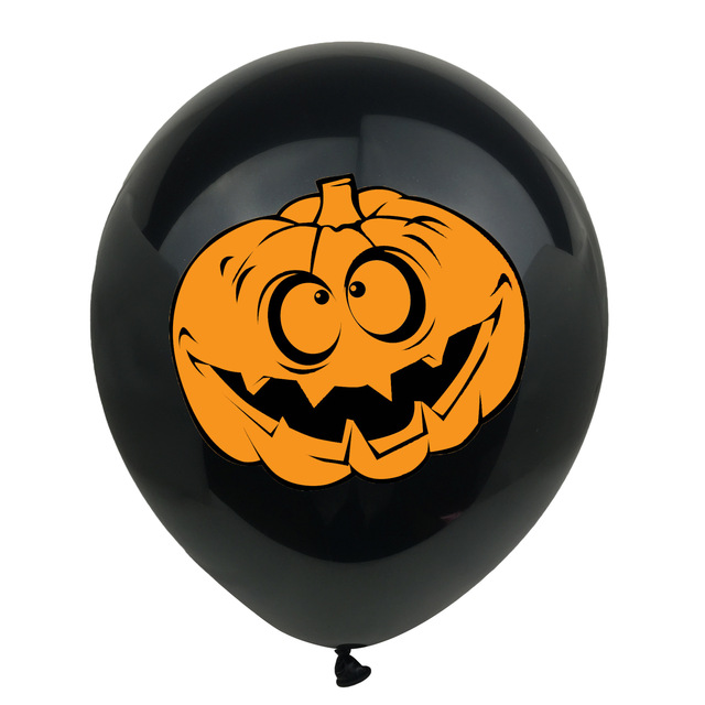 Zestaw 10 Halloweenowych balonów nadmuchiwanych z motywem krwi, czaszki, dyni - dekoracje powietrzne na Halloween - Wianko - 4