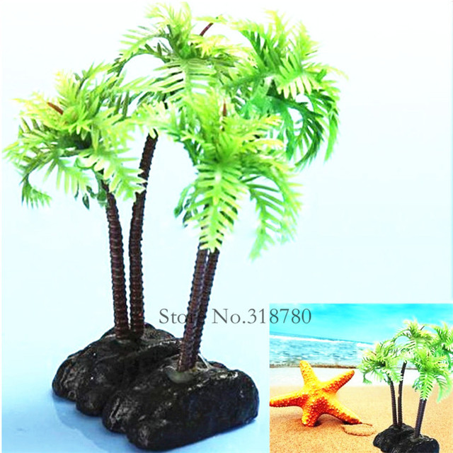 Plastikowa palma kokosowa do akwarium - dekoracja rybnej zbiornika wodnego - Wianko - 3