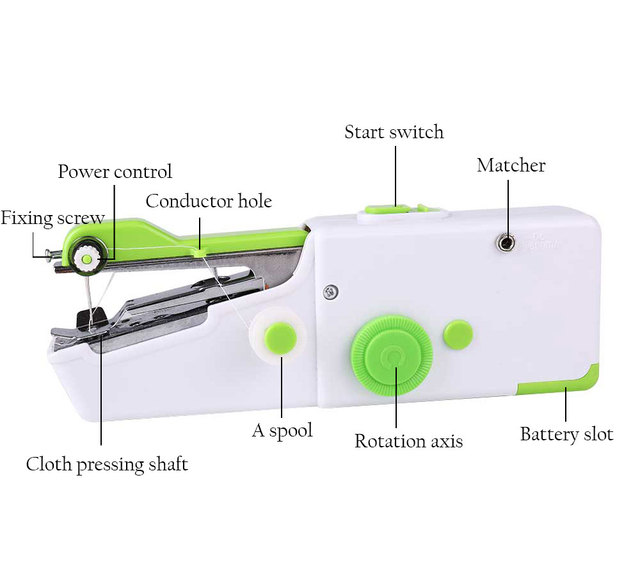 Maszyna do szycia ręcznego Mini elektryczna prosty ścieg do szybkich napraw w domu - Wianko - 4