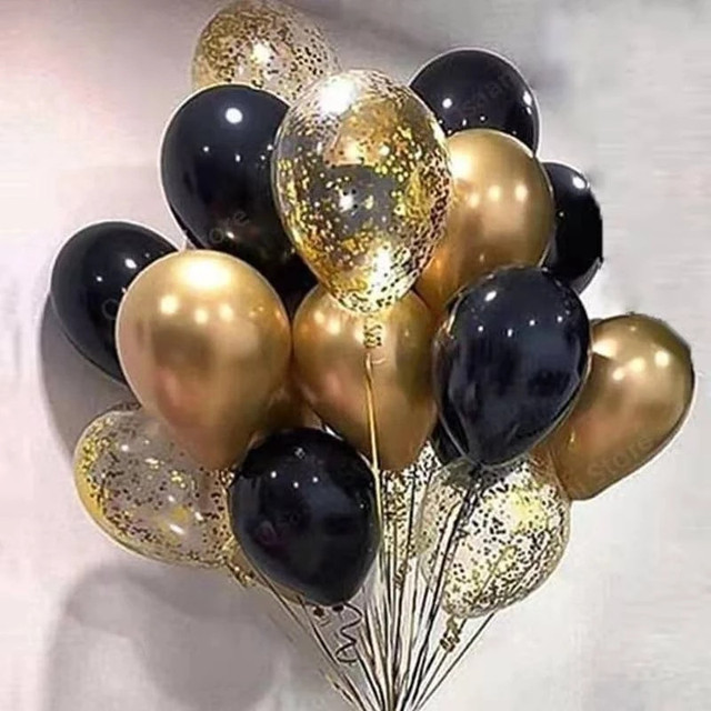 12 metalowych złotych i srebrnych balonów, atrament niebieski, lateksowe balony ślubne, dekoracja urodzinowa, festiwalowe akcesoria na imprezę, balony powietrzne - Wianko - 6