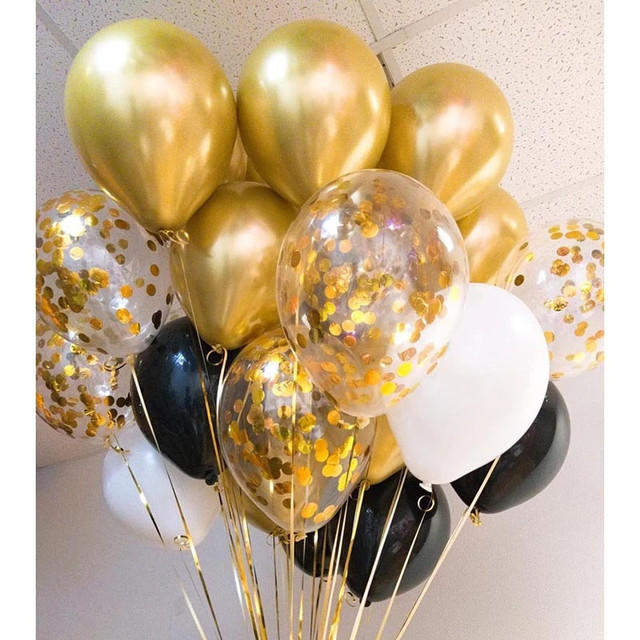12 metalowych złotych i srebrnych balonów, atrament niebieski, lateksowe balony ślubne, dekoracja urodzinowa, festiwalowe akcesoria na imprezę, balony powietrzne - Wianko - 4