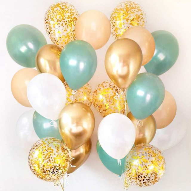 12 metalowych złotych i srebrnych balonów, atrament niebieski, lateksowe balony ślubne, dekoracja urodzinowa, festiwalowe akcesoria na imprezę, balony powietrzne - Wianko - 5