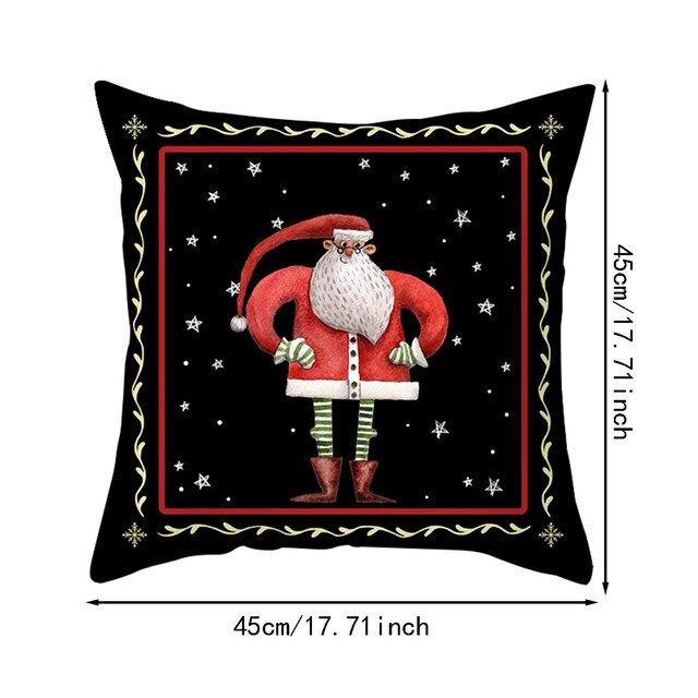 Poszewka na poduszkę Cartoon Święty Mikołaj, Brzoskwinia Skóra, Nowy Rok, Bożonarodzeniowy Prezent, Kwadratowa #25 - Wianko - 11