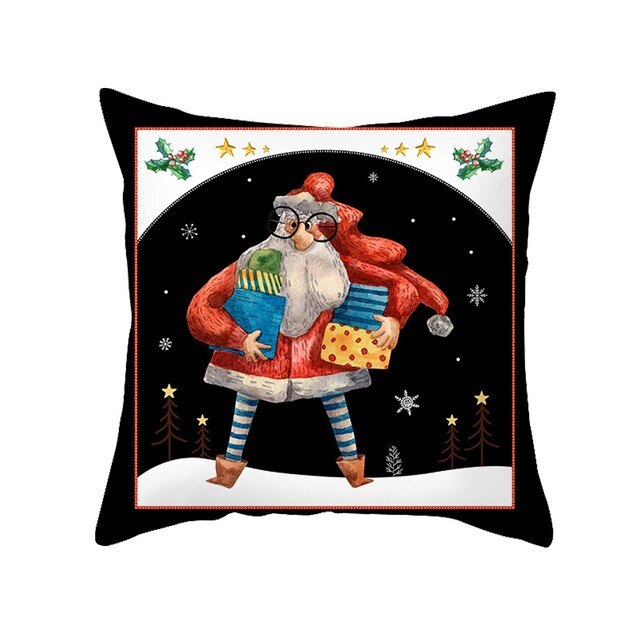 Poszewka na poduszkę Cartoon Święty Mikołaj, Brzoskwinia Skóra, Nowy Rok, Bożonarodzeniowy Prezent, Kwadratowa #25 - Wianko - 10