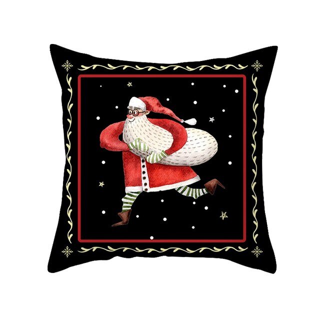 Poszewka na poduszkę Cartoon Święty Mikołaj, Brzoskwinia Skóra, Nowy Rok, Bożonarodzeniowy Prezent, Kwadratowa #25 - Wianko - 7