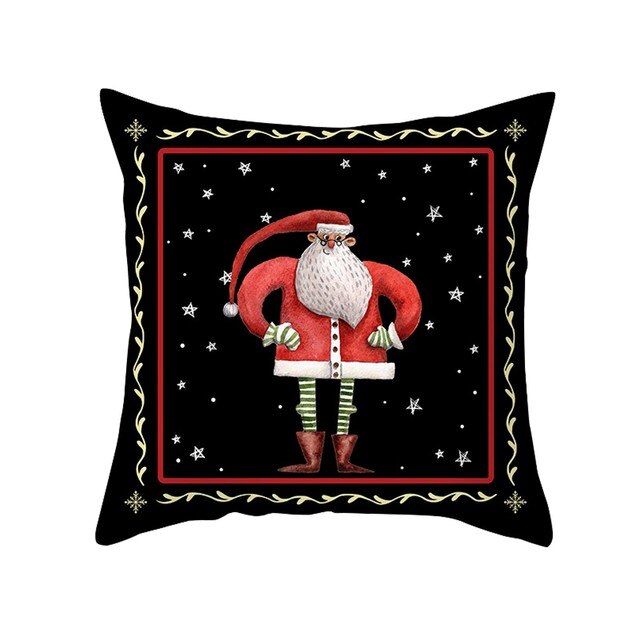Poszewka na poduszkę Cartoon Święty Mikołaj, Brzoskwinia Skóra, Nowy Rok, Bożonarodzeniowy Prezent, Kwadratowa #25 - Wianko - 2