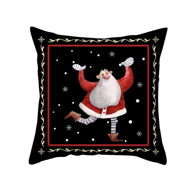 Poszewka na poduszkę Cartoon Święty Mikołaj, Brzoskwinia Skóra, Nowy Rok, Bożonarodzeniowy Prezent, Kwadratowa #25 - Wianko - 4