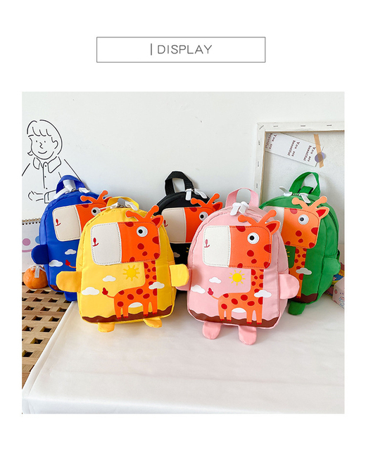 Regulowany plecak z szelkami bezpieczeństwa dla dzieci Cartoon Baby - żyrafa - Wianko - 10