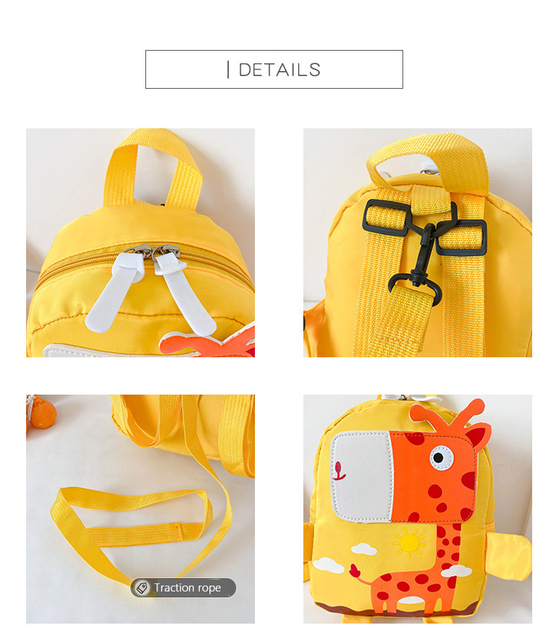 Regulowany plecak z szelkami bezpieczeństwa dla dzieci Cartoon Baby - żyrafa - Wianko - 17