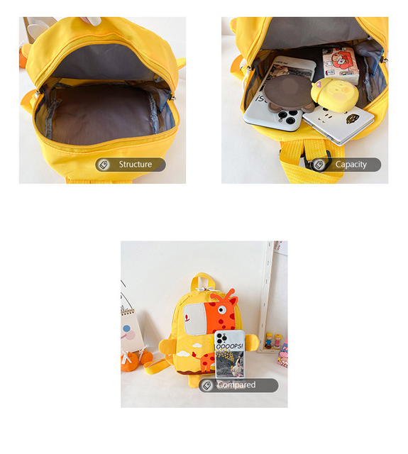 Regulowany plecak z szelkami bezpieczeństwa dla dzieci Cartoon Baby - żyrafa - Wianko - 18