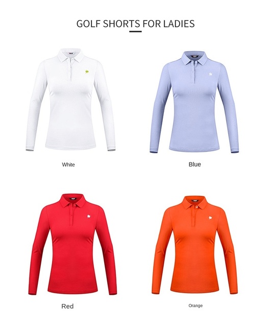 Koszulka damska golfowa PGM jesienno-zimowa z długim rękawem - utrzymuje ciepło, idealna na sporty outdoor, slim fit. (YF446) - Wianko - 3