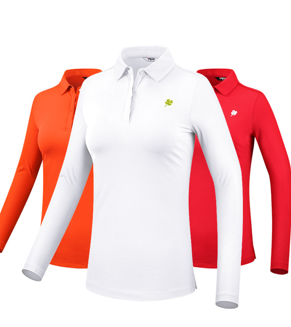 Koszulka damska golfowa PGM jesienno-zimowa z długim rękawem - utrzymuje ciepło, idealna na sporty outdoor, slim fit. (YF446) - Wianko - 1
