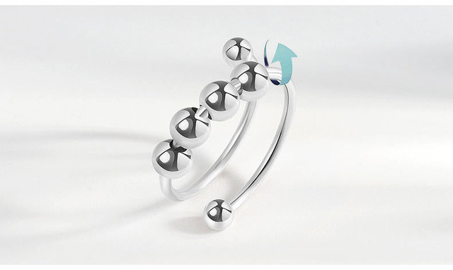 Pierścień dekompresyjny z cyrkonem i kryształem w kształcie kwiatu z regulowanym obrotem i złym okiem - Wianko - 9