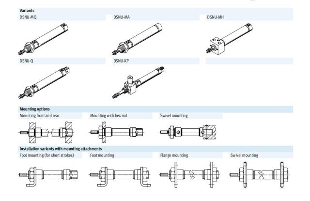 Festo siłownik DSNU okrągły mini stal nierdzewna pneumatyczny (suwowy 10-200mm) DSNU-10-20-P-A - Wianko - 5