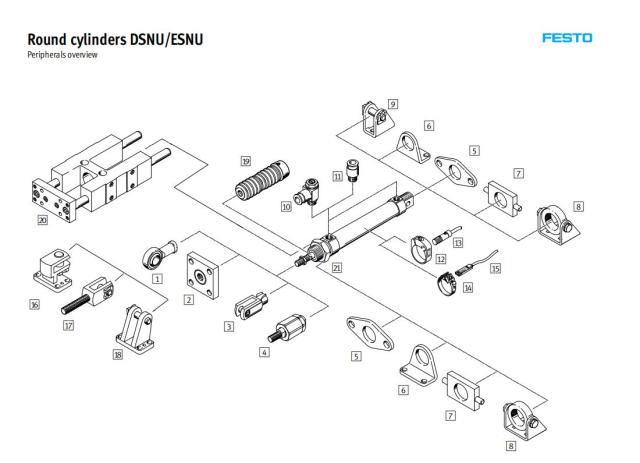 Festo siłownik DSNU okrągły mini stal nierdzewna pneumatyczny (suwowy 10-200mm) DSNU-10-20-P-A - Wianko - 4