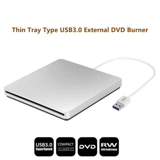 Zewnętrzny naped DVD USB3.0 ultra cienki do laptopa - palnik optyczny na CD i DVD dla systemów MAC i PC - Wianko - 1